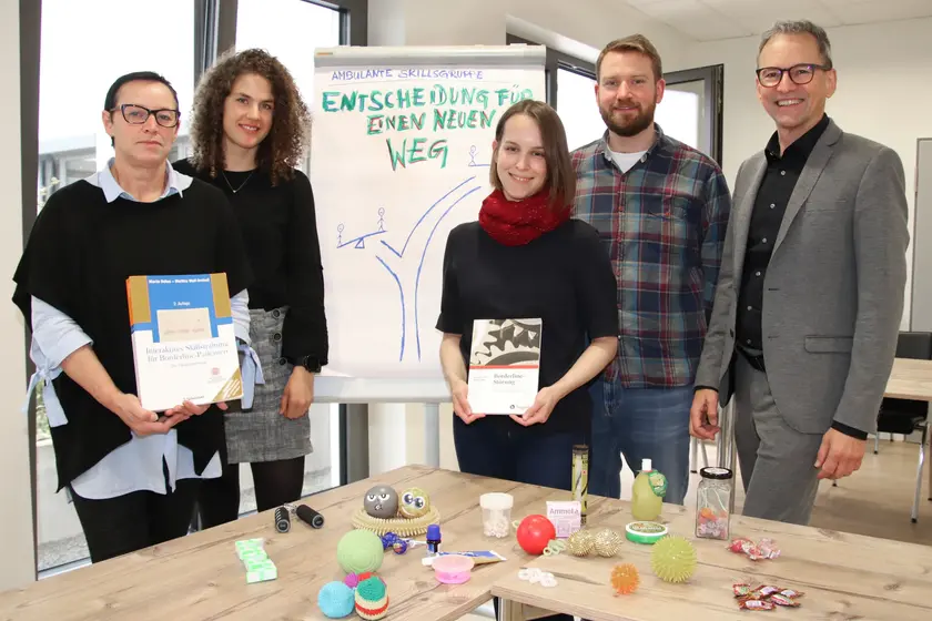 Das Team der ambulanten Skillsgruppen in Gießen mit dem Ärztlichen Direktor Prof. Dr. Michael Franz (rechts).