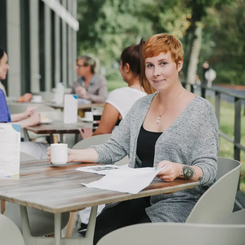 Terrasse der Vitos Klinik für Psychiatrie und Psychotherapie Herborn
