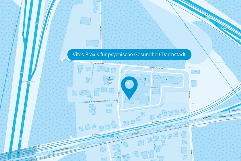 Lageplan Vitos Praxis für psychische Gesundheit Darmstadt Lageplan Vitos Praxis für psychische Gesundheit Darmstadt