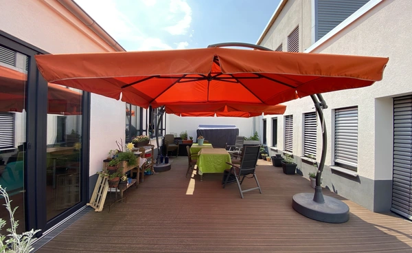 Terrasse der psychiatrischen Tagesklinik Rüsselsheim