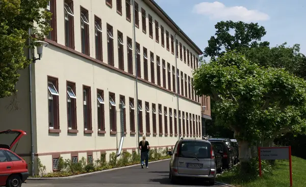 Ausschnitt des historischen Klinikgebäudes der Klinik für forensische Psychiatrie Eltville